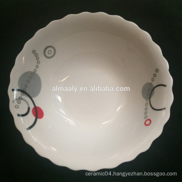 6 porcelain salad bowl ceramic footed bowl